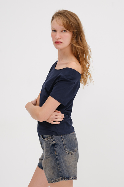 Addax Boat Neck Basic T-Shirt P1805