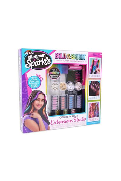 CrazArt Set extensii de par pentru copii Color FX Hair Extensions Studio 65594