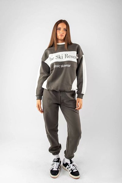 Bak Moda Set de trening kaki pentru femei oversize Resort