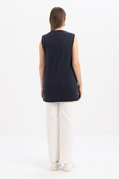 ALLDAY Синьо-чорна туніка без рукавів