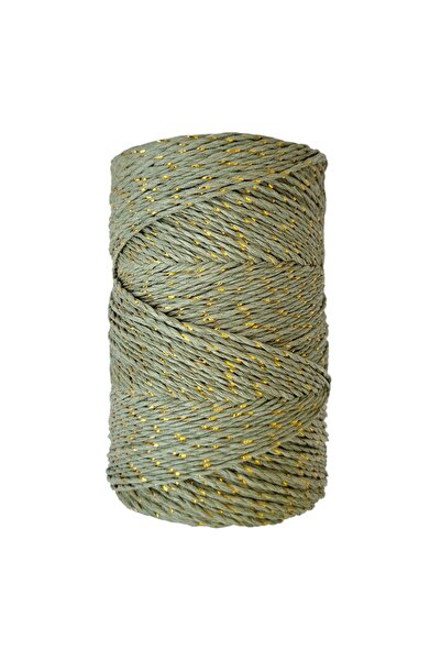 TıkTık AL Simli Yeşil Kagıt ip Simli Kağıt İp Örgü İpi 200 Gr Hazır Sarılmış