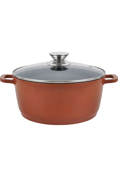 OEM Aluminum pot with ceramic coating, glass lid, 32cm, Grunberg GR9032