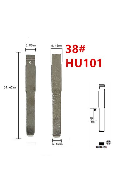 Choice 10pcs 38# HU101 Uncut Metal Key Blade for Ford Focus for KD Keydiy Xhorse VVDI Remotes Universal ...