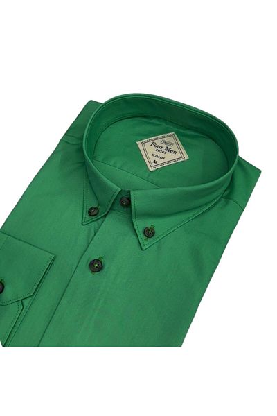 GÖMLEK GALERİSİ Slim Fit Slim Fit Plain Long Sleeve Men's Shirt