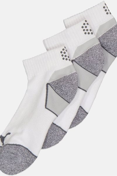 Puma Men 3 Pairs Brand Logo Ankle Socks, Multicolor