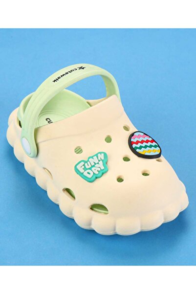 Cute Walk by Babyhug Cute Walk by Babyhug Clogs with Back Strap & Text Applique - Off White