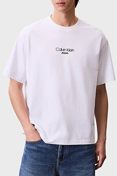 Calvin Klein Jeans Ss Graphic Tee Men's White T-Shirt Lv04Rc851G-Yaa