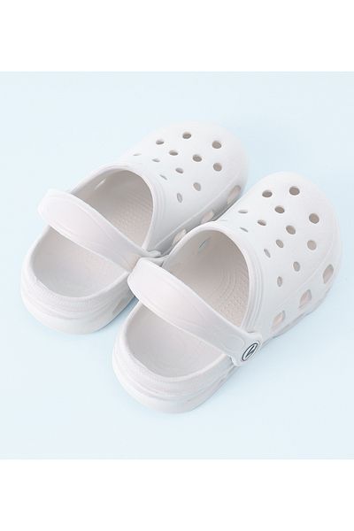 SAPS Back Strap Closure Solid Clogs - White