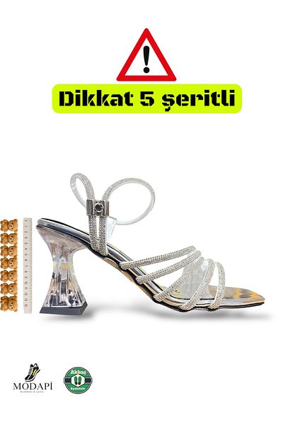 Jackers Silver Stone Banded Low Heels Women's Heeled Evening Dress Shoes