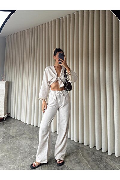 mydukkan.co Thin Elastic Linen Trousers