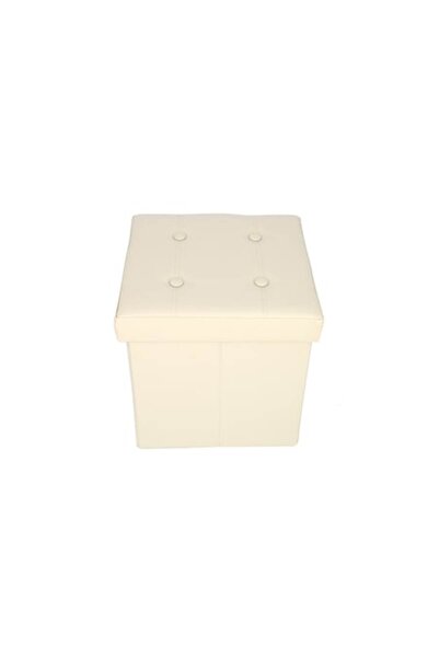 OEM Set 2 x Taburet Pliabil cu Spatiu de Depozitare si Capac Reversibil, 38x38x38 cm, Grunberg Crem