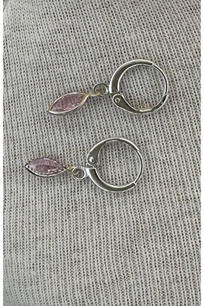 charmove ile kendinizi şımartın Kadın Gümüş Renk Pembe Damla Minimal Model Küpe