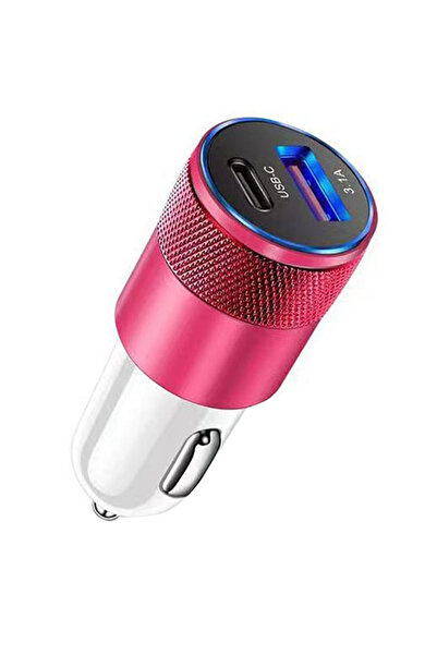 Choice Pink 66W USB Car Charger Quick Charge 3.0 Type C Fast Charging Phone A...