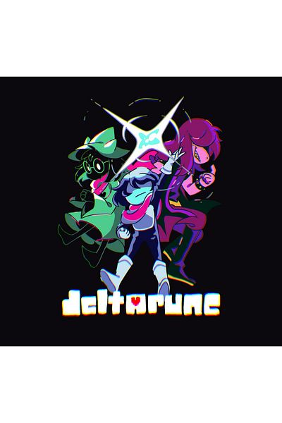 fame-stoned Deltarune – Game Printed Unisex 100% Cotton Black T-Shirt