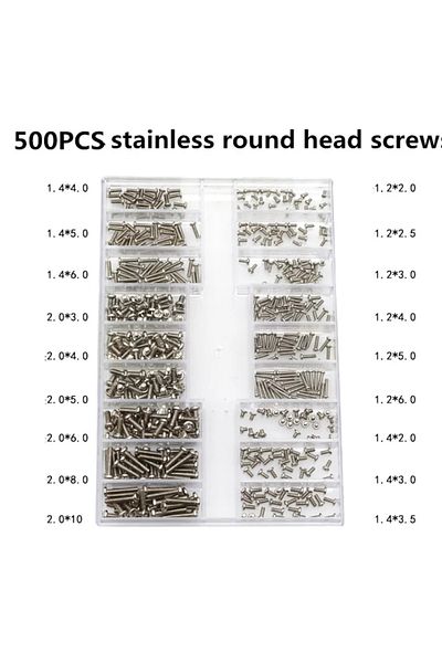 Choice H 500Pcs 18 Types Mini Screw Nuts DIY Kit Laptop Computer Assemble Repair Screws Fastener Set For R.
