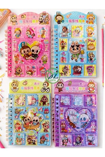 ÖZ OFİS Labubu Kawai 3d Sulu Kapak Defter 8 Sayfa Sticker 30 Sayfa Not Defter...