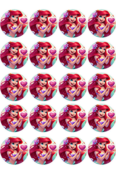 BatıDoğu Deniz Kızı Yenilebilir Yuvarlak Kurabiye Resim Baskı