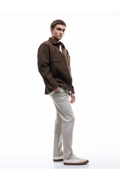 Koton Slim Fit Fabric Trousers with Pocket Detail and Buttons
