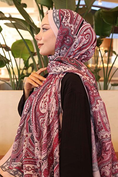 benguen Βαμβακερό σάλι με έθνικ σχέδιο Dusty Rose İpk100