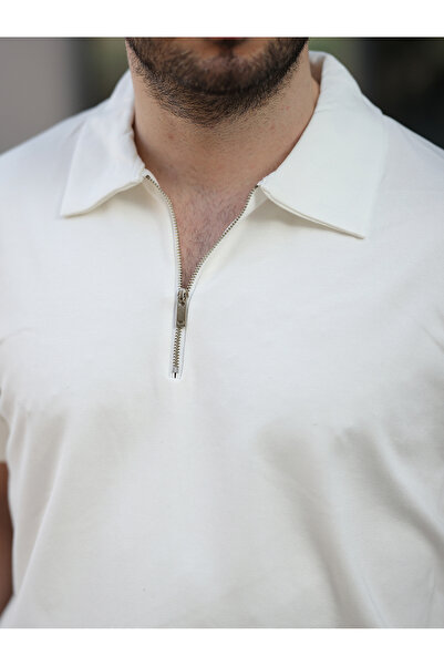 BASEL.CO Μπλουζάκι με γιακά πόλο με φερμουάρ Oversize Loose Fit