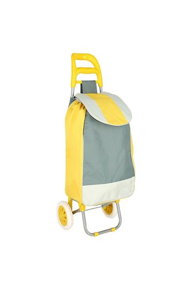 OEM Cărucior de cumpărături pliabil, 38x20x96 cm, 40L, Grunberg, Gri/Galben, BF206