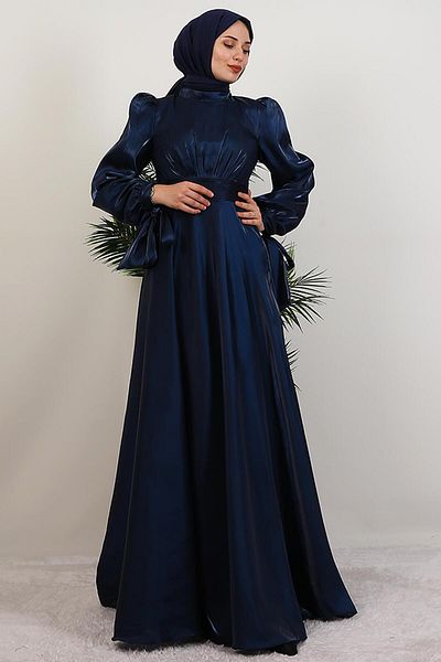 GİYZAMİLA Rochie de seara Magnolia Organza Albastru Marin