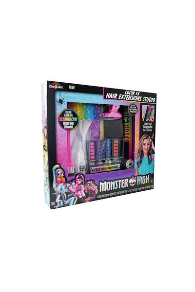 CrazArt Set de joaca pentru copii, coafuri colorate cu extensii Monster High