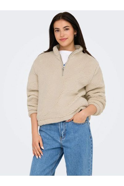 ONLY Onlnew Dallas L/S Highneck Zip Swt Noos Women's Patterned Zippered Sweat