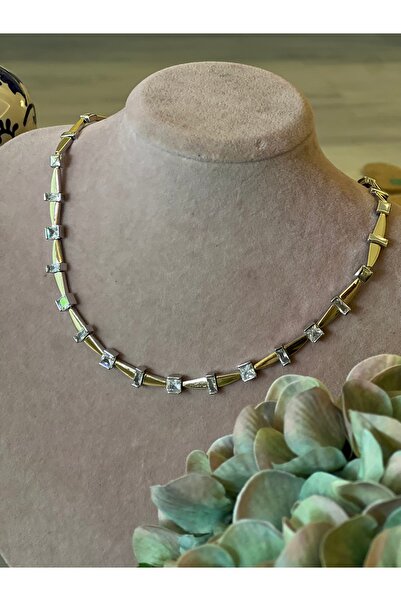 XUPING JEWELRY Küp taşlı iki renkli kolye