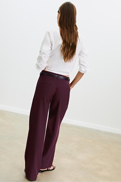 Stradivarius Flowing straight-leg smart trousers with belt