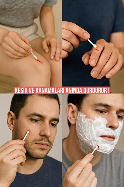 Özkan Ambalaj Temizlik El Yüz Deri Kesik Kanama Durdurucu Taş Kan Taşı 24'lü Tek Kullanımlık Çubuk