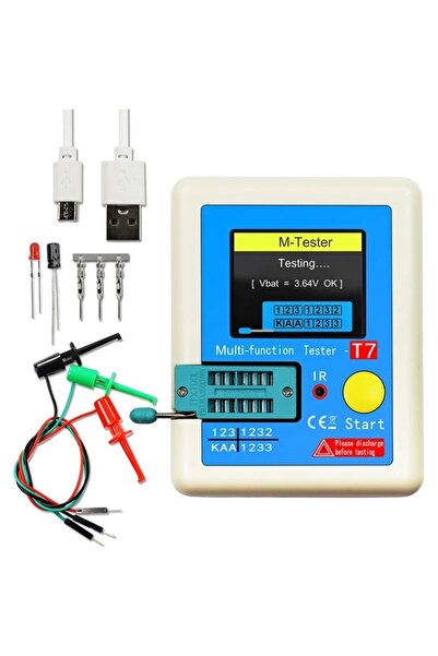 Choice جهاز اختبار ترانزستور LCR-T7 متعدد القياسات بشاشة ملونة TFT للثنائي ثل...