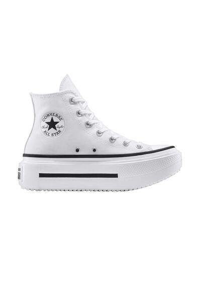 Converse حذاء رياضي نسائي أبيض من Converse Chuck Taylor All Star Lift Double ...