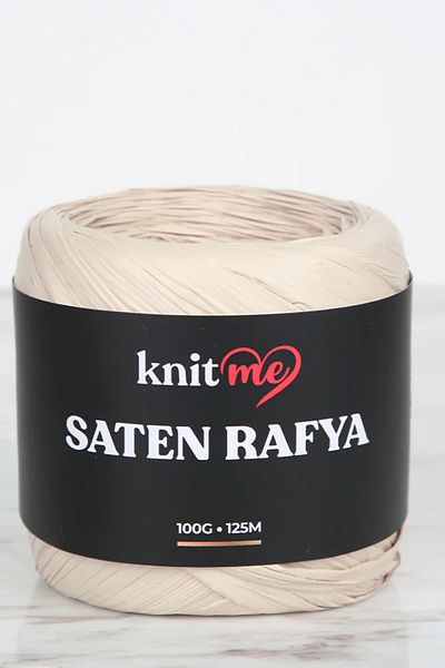 knitme Satin Raffia Rope Light Beige 100 Gr 125 Mt