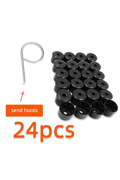 Choice 17mm 24pcs Suitable For Volkswagen Models Wheel Hub Dust Cover Nut Black 17mm Tire Anti-Theft Nut Du