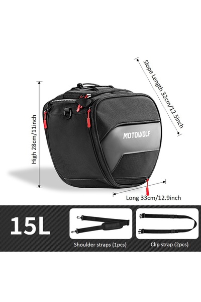 Choice حقيبة دواسة دراجة نارية سوداء مقاومة للماء سعة 15 لترًا حقيبة خزان الو...
