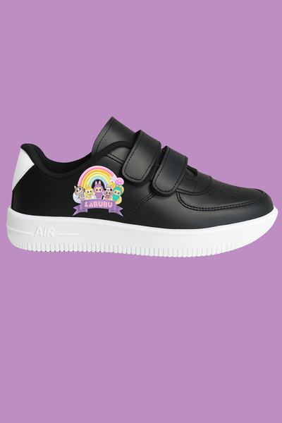 MECH BUTİK Pantofi sport pentru fete, alb-negru, imprimați Labubu