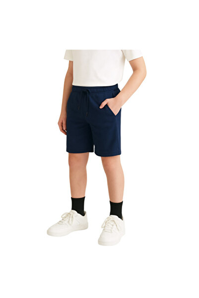 Victor and Jane Kids French Terry 100% Cotton Shorts - Navy
