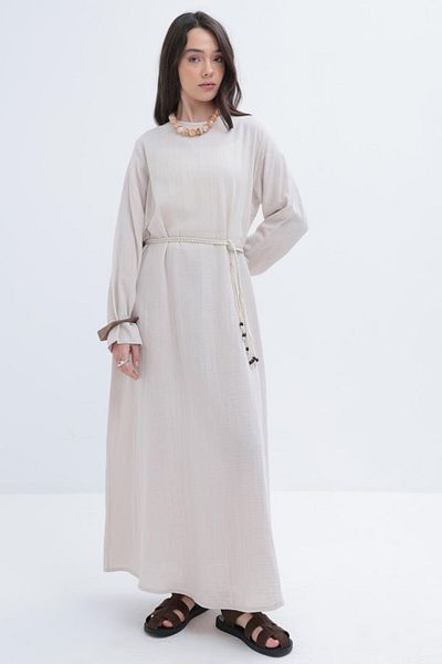 ALLDAY Basic Muslin Dress with Stone Belt