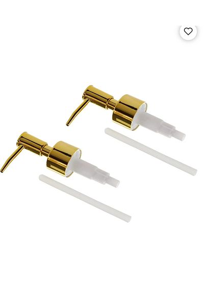Pembelia Life 2 Pieces Gold Liquid Soap Dispenser Head Replacement Pump Head Chrome Gold