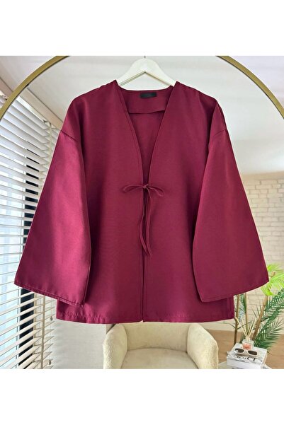 unika boutique Önü Bağlamalı Kimono Tunik Cift renk Oversize Yeni Sezon Rahat...