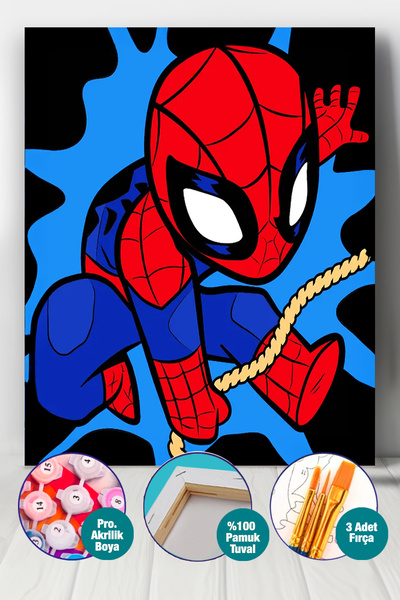 Picasso World Hobby Art Çocuk Sayılarla Boyama Numaralı Tuval Seti Fırça Boya...