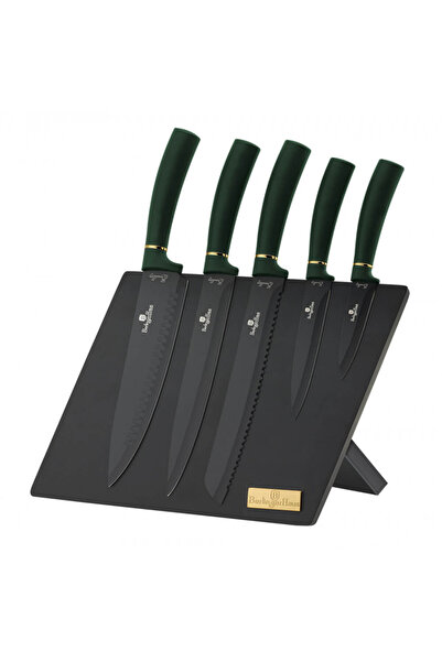 Berlinger Haus Stainless steel knife set (6 pieces) with magnetic stand Emerald Line Berlinger Haus BH 2518