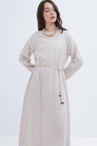 ALLDAY Basic Muslin Dress with Stone Belt