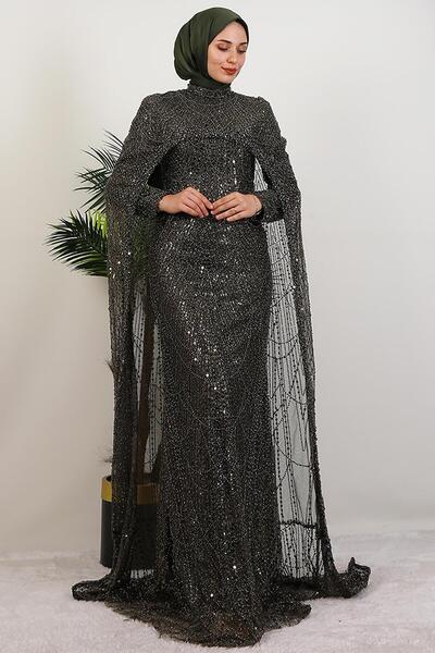 GİYZAMİLA Alissa Evening Dress Khaki