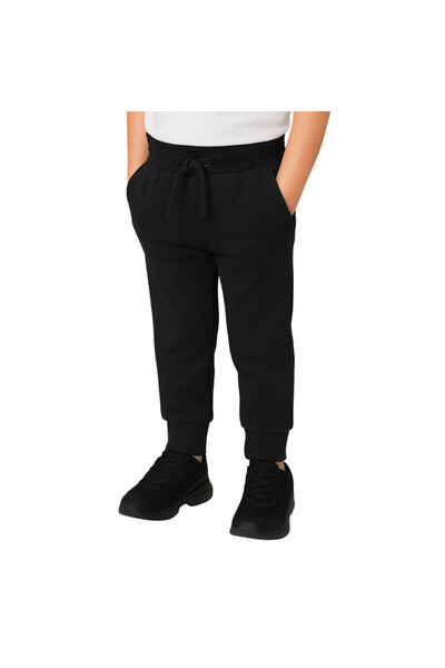 Victor and Jane Boys French Terry Joggers With Drawstring Closure – Black