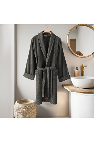 Altınbaşak Verto %100 Pamuk Unisex Bornoz Antrasit