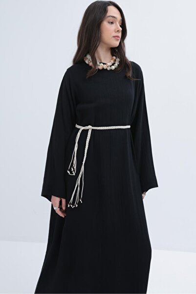 ALLDAY Βασικό φόρεμα μουσελίνας με μαύρη ζώνη