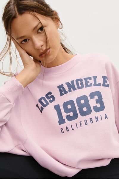 Stradivarius Puff sleeve sweatshirt with placement print