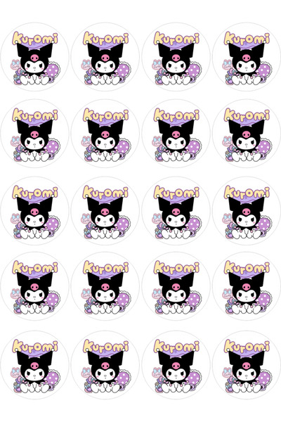 BatıDoğu Kuromi Yenilebilir Yuvarlak Kurabiye Resim Baskı